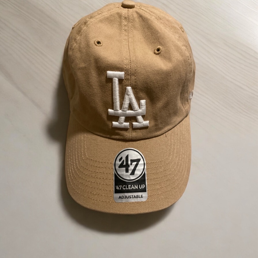 47’ Los Angeles Dodgers Baseball Hat BRAND NEW! Tan with White Lettering